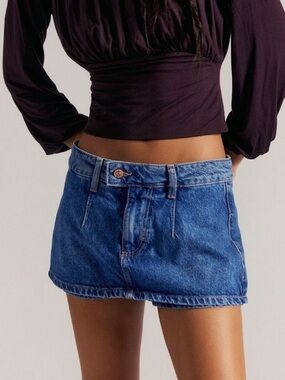 Free People We The Free Gallivanting Peekaboo Skort - Blue Rebel